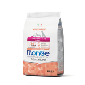 MONGE EXTRA SMALL ADULT MONOPROTEICO SALMONE CON RISO 800 GR