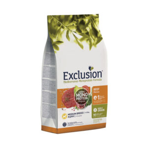 EXCLUSION MEDITERRANEO MONOPROTEICO CANE PUPPY MEDIUM BREED MANZO 12 KG