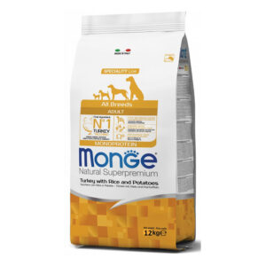 MONGE ALL BREEDS ADULT MONOPROTEICO TACCHINO CON RISO E PATATE 12 KG