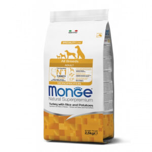 MONGE ALL BREEDS ADULT MONOPROTEICO TACCHINO CON RISO E PATATE 2.5 KG