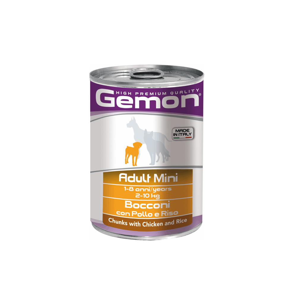 GEMON UMIDO CANE ADULT MINI BOCCONI CON POLLO E RISO 415 GR