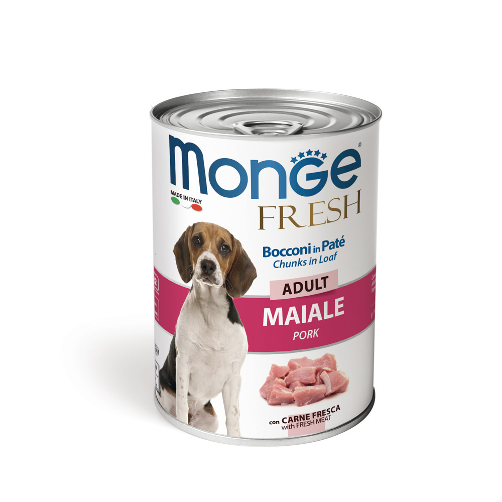 MONGE FRESH UMIDO CANE BOCCONI IN PATÉ ADULT MAIALE 400 GR