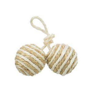 TRIXIE GIOCO CON 2 PALLINE CON CORDA JUTA 4.5 CM