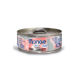 MONGE UMIDO GATTO JELLY PEZZETTI DI TONNO CON GAMBERETTI 80 GR