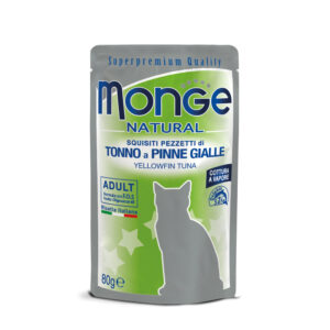 MONGE UMIDO GATTO NATURAL BUSTE PEZZETTI TONNO A PINNE GIALLE 80 GR