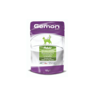 GEMON UMIDO GATTO BUSTE ADULT BOCCONCINI CON CONIGLIO E VERDURE 100 GR