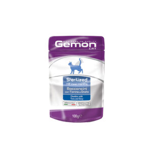 GEMON UMIDO GATTO STERILIZED BOCCONCINI CON TONNO E ORATA BUSTE 100 GR