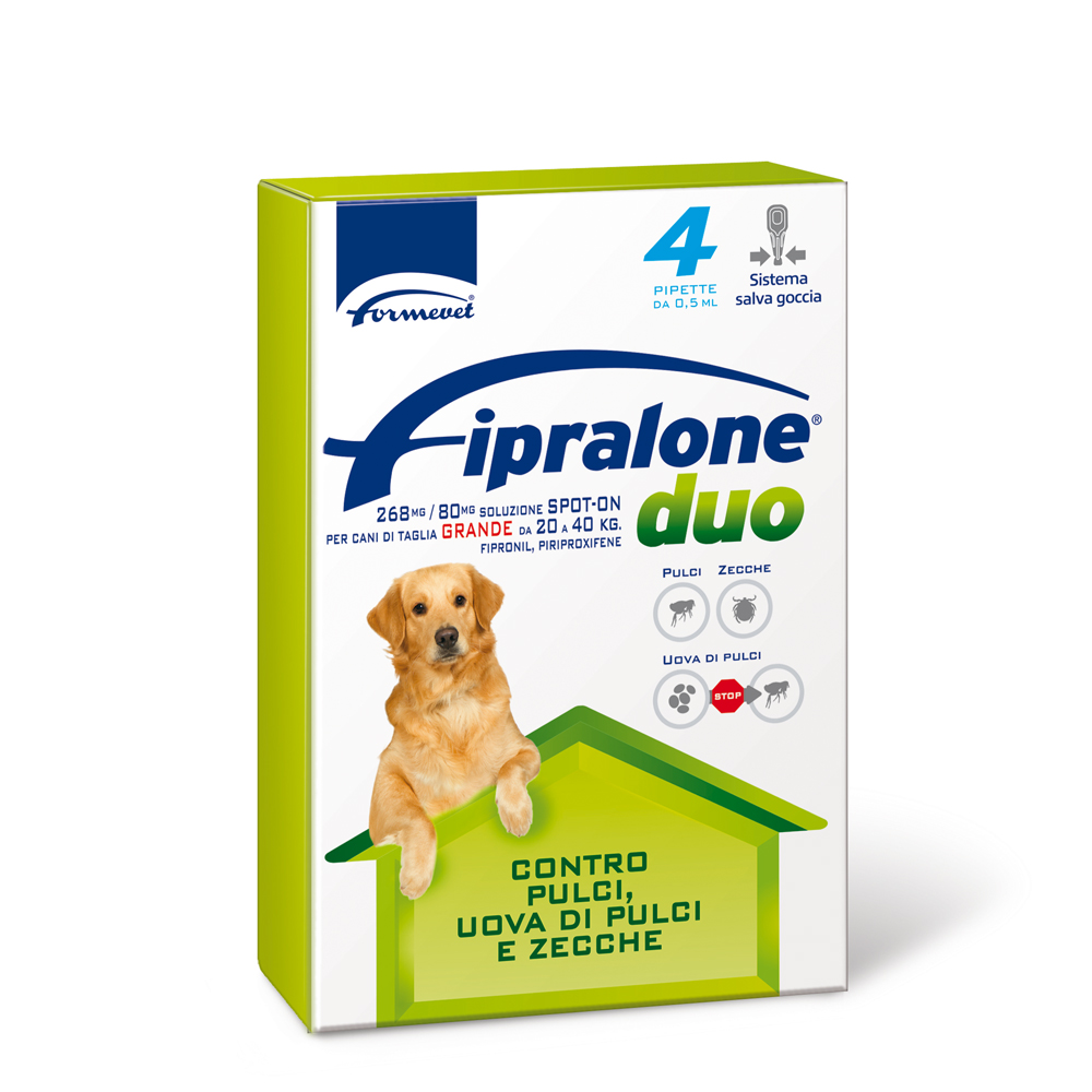 FORMEVET FIPRALONE DUO SPOT-ON 20-40 KG 2.68 ML 4 PIPETTE