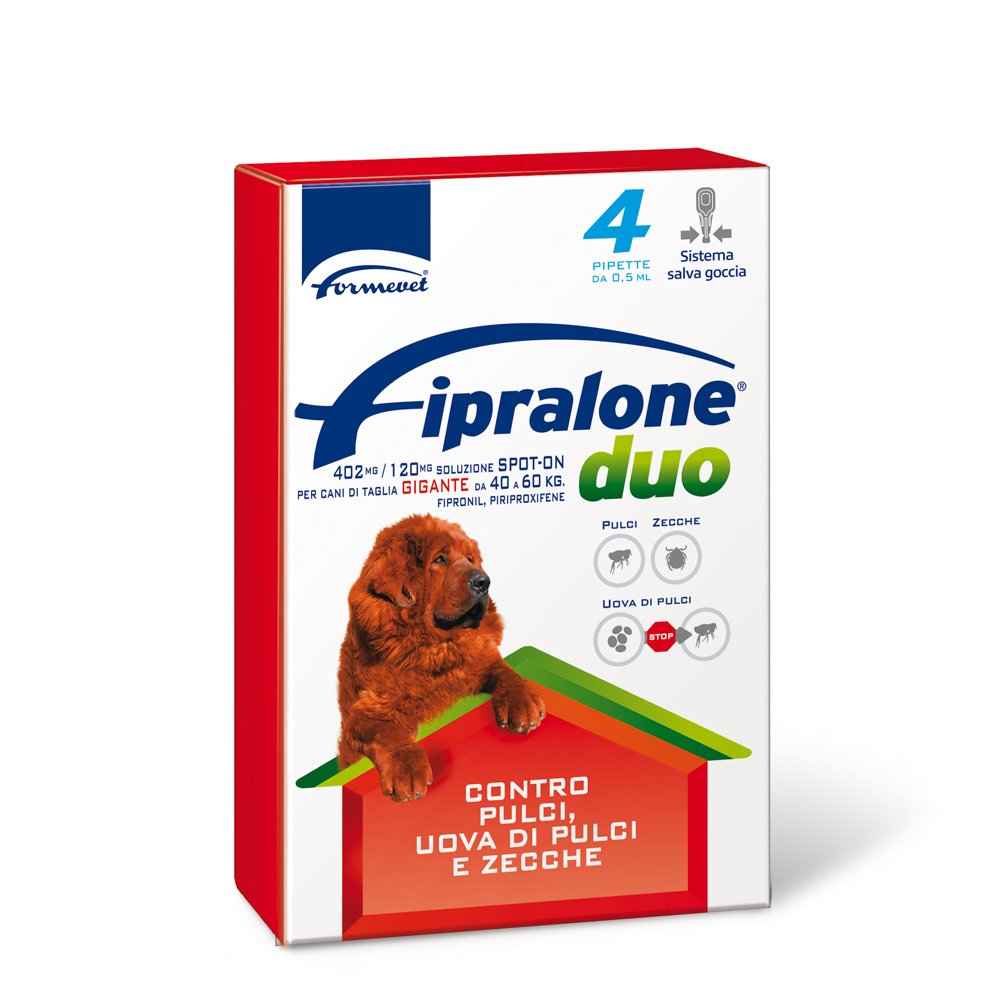 FORMEVET FIPRALONE DUO SPOT-ON 40-60 KG 4,02 ML 4 PIPETTE