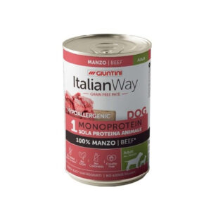 ITALIAN WAY PATÈ CANE ADULT ALL BREED MONOPROTEICO MANZO 400 GR GRAIN FREE