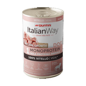 ITALIAN WAY PATÈ CANE JUNIOR ALL BREED MONOPROTEICO VITELLO 400 GR GRAIN FREE
