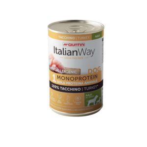 ITALIAN WAY PATÈ CANE ADULT ALL BREED MONOPROTEICO TACCHINO 400 GR GRAIN FREE