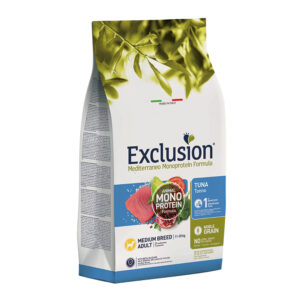 EXCLUSION MEDITERRANEO MONOPROTEICO CANE ADULT MEDIUM BREED TONNO 3 KG
