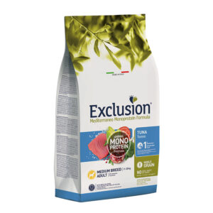 EXCLUSION MEDITERRANEO MONOPROTEICO CANE ADULT MEDIUM BREED TONNO 12 KG