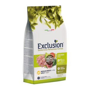 EXCLUSION MEDITERRANEO MONOPROTEICO CANE ADULT MEDIUM BREED POLLO 3 KG