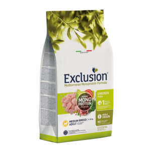 EXCLUSION MEDITERRANEO MONOPROTEICO CANE ADULT MEDIUM BREED POLLO 12 KG