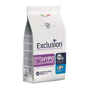 EXCLUSION DIET CANE HYPOALLERGENIC PESCE E PATATE ADULT MEDIUM & LARGE BREED 2 KG