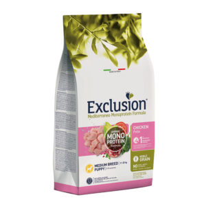 EXCLUSION MEDITERRANEO MONOPROTEICO CANE PUPPY MEDIUM BREED POLLO 12 KG