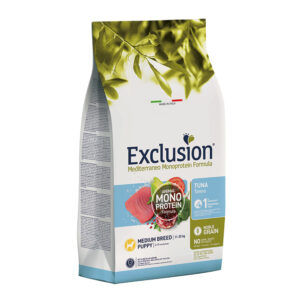 EXCLUSION MEDITERRANEO MONOPROTEICO CANE PUPPY MEDIUM BREED TONNO 12 KG