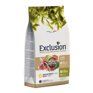 EXCLUSION MEDITERRANEO MONOPROTEICO CANE ADULT MEDIUM BREED AGNELLO 3 KG