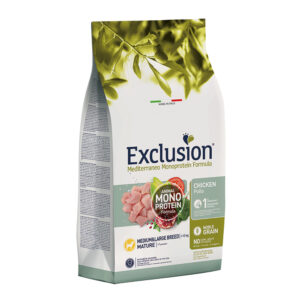 EXCLUSION MEDITERRANEO MONOPROTEICO CANE ADULT MEDIUM BREED MATURE POLLO 12 KG