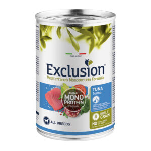 EXCLUSION MEDITERRANEO MONOPROTEICO UMIDO CANE ADULT ALL BREEDS TONNO 400 GR