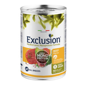 EXCLUSION MEDITERRANEO MONOPROTEICO UMIDO CANE ADULT ALL BREEDS MANZO 400 GR