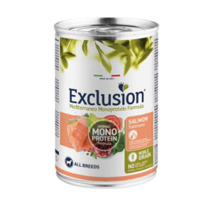 EXCLUSION MEDITERRANEO MONOPROTEICO UMIDO CANE ADULT ALL BREEDS SALMONE 400 GR