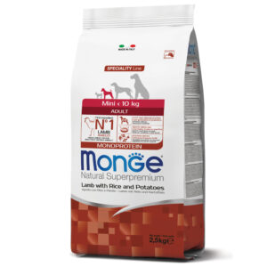 MONGE MINI ADULT MONOPROTEICO AGNELLO CON RISO E PATATE 2.5 KG