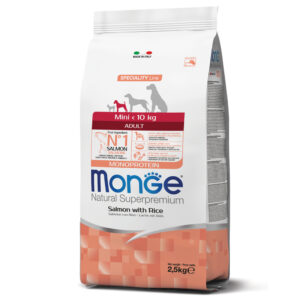 MONGE MINI ADULT MONOPROTEICO SALMONE CON RISO 2.5 KG