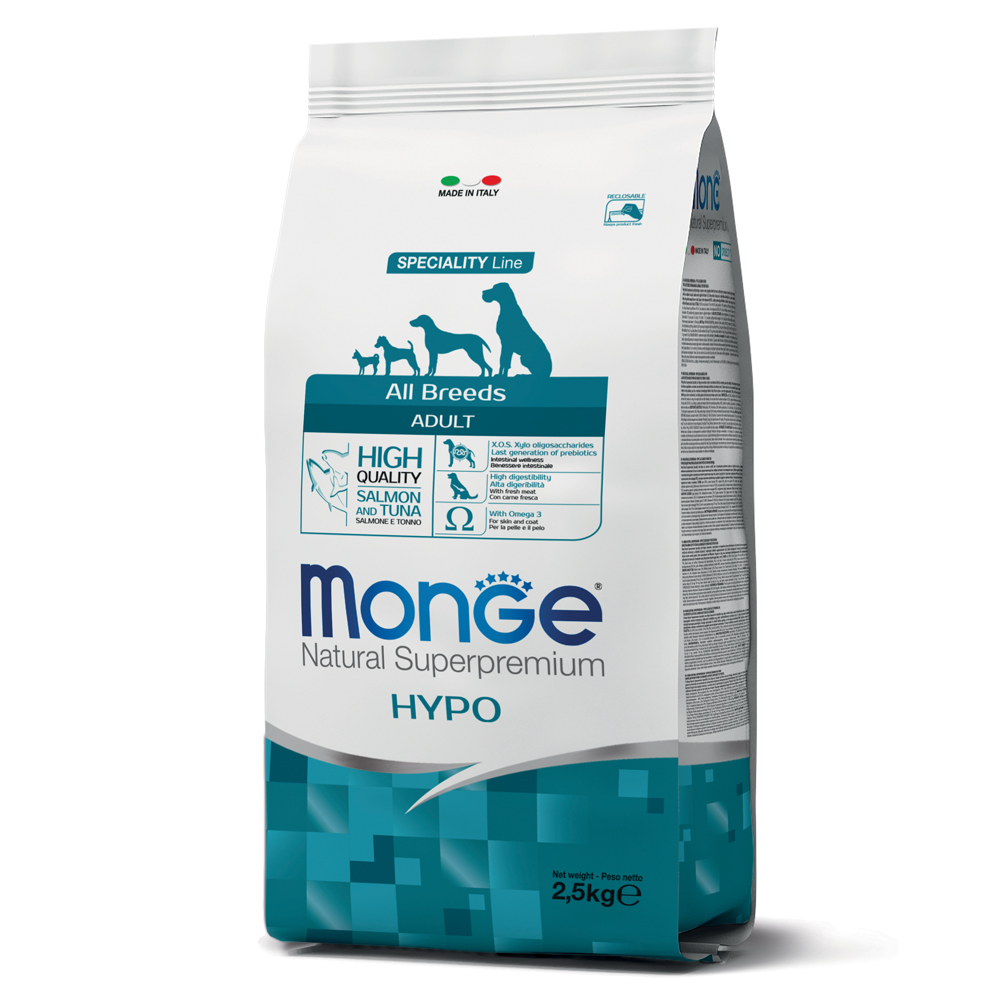 MONGE ALL BREEDS ADULT HYPO SALMONE E TONNO 2,5 KG