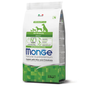 MONGE ALL BREEDS ADULT MONOPROTEICO CONIGLIO CON RISO E PATATE 2.5 KG