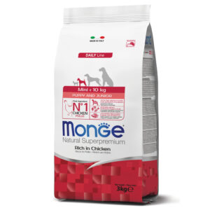 MONGE MINI PUPPY & JUNIOR RICCO DI POLLO 3 KG