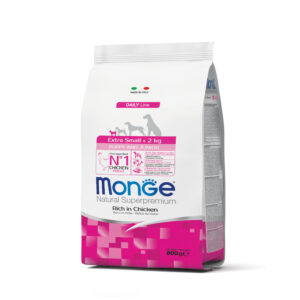 MONGE EXTRA SMALL PUPPY & JUNIOR RICCO DI POLLO 800 GR