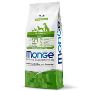 MONGE ALL BREEDS ADULT MONOPROTEICO CONIGLIO CON RISO E PATATE 12 KG