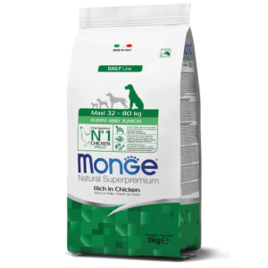 MONGE MAXI PUPPY & JUNIOR RICCO DI POLLO 3 KG