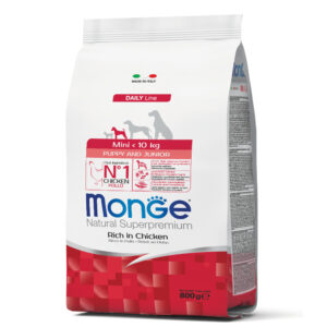 MONGE MINI PUPPY & JUNIOR RICCO DI POLLO 800 GR