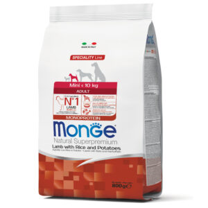 MONGE MINI ADULT MONOPROTEICO AGNELLO CON RISO E PATATE 800 GR