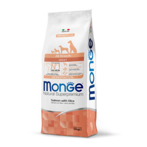 MONGE ALL BREEDS ADULT MONOPROTEICO SALMONE CON RISO 12 KG