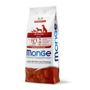 MONGE ALL BREEDS ADULT MONOPROTEICO AGNELLO CON RISO E PATATE 12 KG