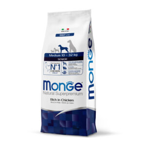 MONGE MEDIUM SENIOR RICCO DI POLLO 12 KG