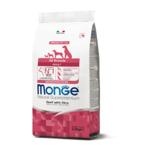 MONGE ALL BREEDS ADULT MONOPROTEICO MANZO CON RISO 2.5 KG