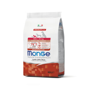 MONGE MINI PUPPY & JUNIOR MONOPROTEICO AGNELLO CON RISO 800 GR
