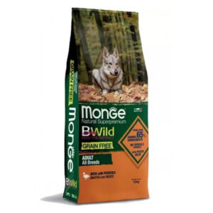 MONGE BWILD GRAIN FREE ALL BREEDS ADULT ANATRA CON PATATE 12 KG