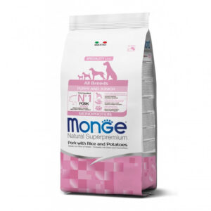 MONGE ALL BREEDS PUPPY & JUNIOR MONOPROTEICO MAIALE CON RISO E PATATE 12 KG