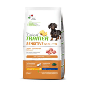 NATURAL TRAINER CANE SENSITIVE ADULT SMALL & TOY NO GLUTEN MAIALE 2 KG