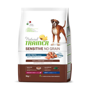 NATURAL TRAINER CANE SENSITIVE ADULT MEDIUM & MAXI NO GRAIN TROTA 3 KG