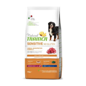 NATURAL TRAINER CANE SENSITIVE ADULT MEDIUM & MAXI NO GLUTEN AGNELLO 12 KG
