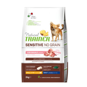 NATURAL TRAINER CANE SENSITIVE ADULT SMALL & TOY NO GRAIN MAIALE 2 KG