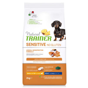 NATURAL TRAINER CANE SENSITIVE ADULT SMALL & TOY NO GLUTEN SALMONE 2 KG